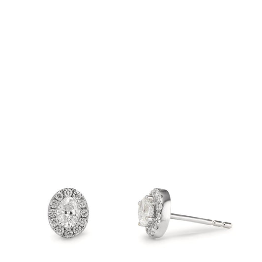 Ohrstecker 750/18 K Weissgold Diamanten 0.58 ct, w-si