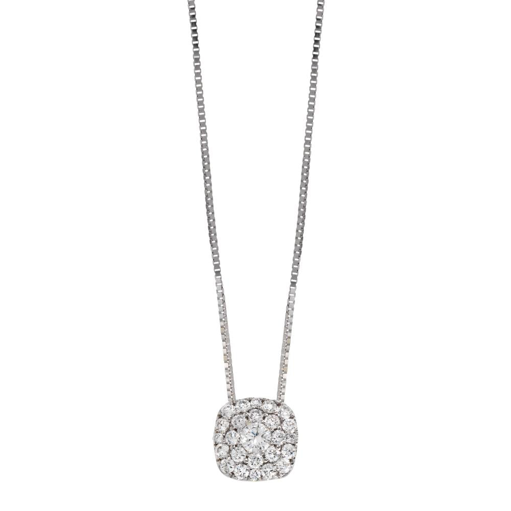Anhänger 750/18 K Weissgold Diamant 0.23 ct, 25 Steine, w-si Ø7 mm