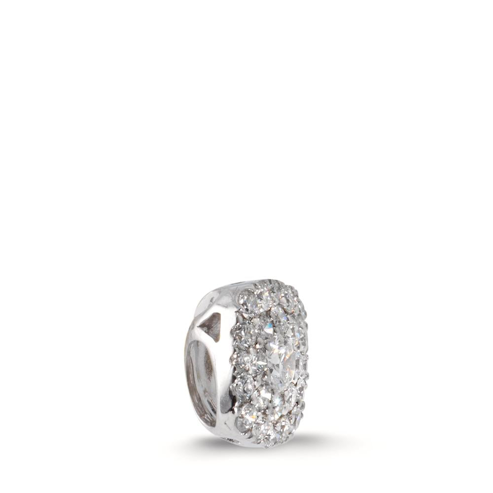 Anhänger 750/18 K Weissgold Diamant 0.23 ct, 25 Steine, w-si Ø7 mm