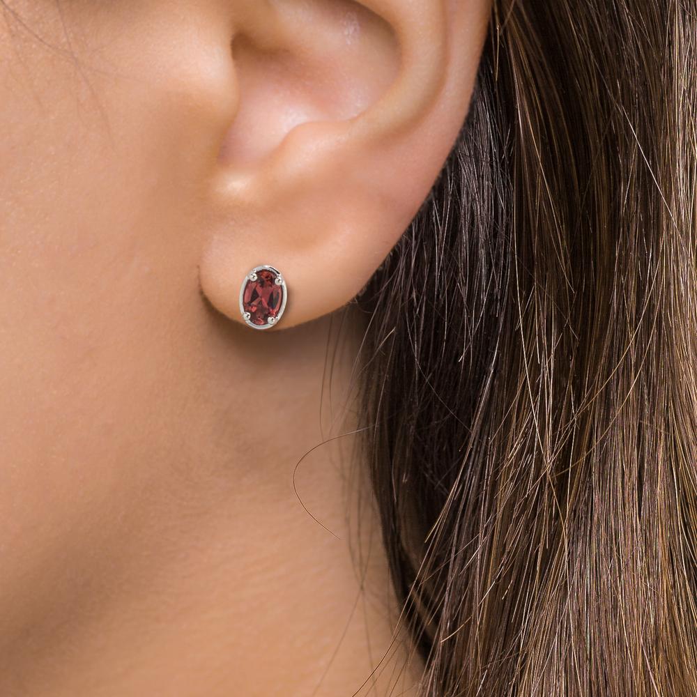 Ohrstecker 750/18 K Weissgold Turmalin pink, 1 ct, 2 Steine