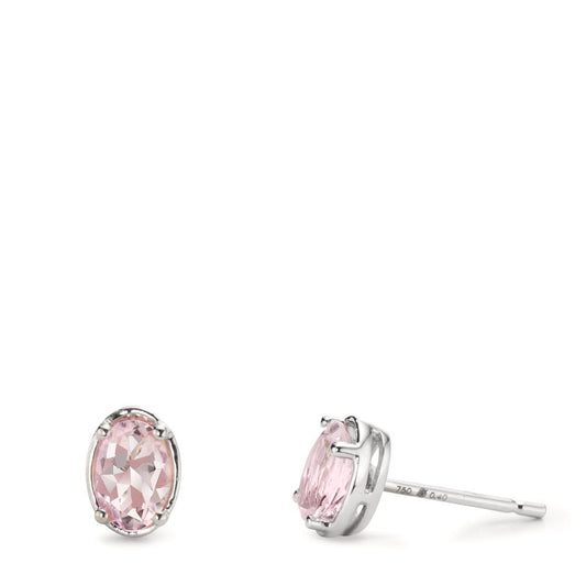 Ohrstecker 750/18 K Weissgold Morganit pink, 0.80 ct, 2 Steine