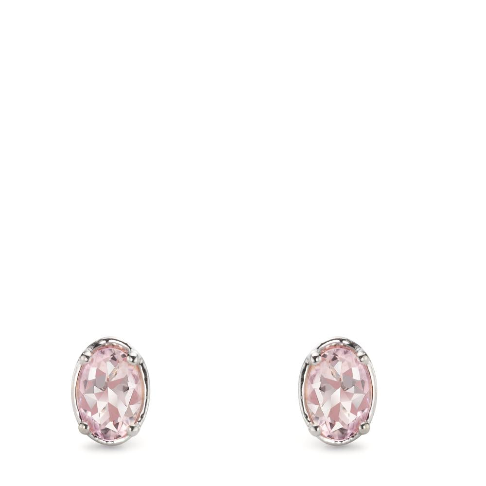 Ohrstecker 750/18 K Weissgold Morganit pink, 0.80 ct, 2 Steine