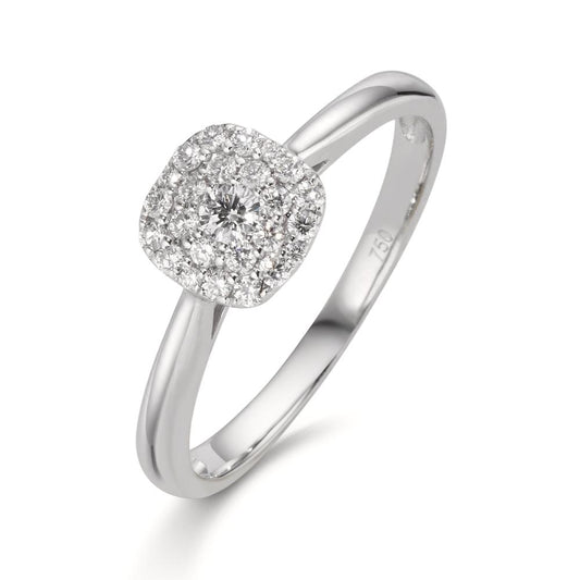 Fingerring 750/18 K Weissgold Diamant 0.23 ct, 25 Steine, w-si