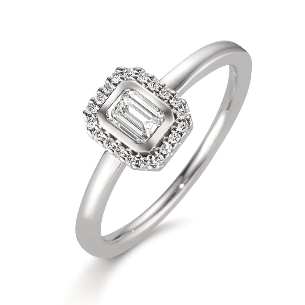 Fingerring 750/18 K Weissgold Diamanten 0.31 ct, w-si