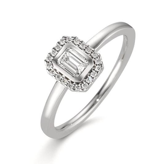Fingerring 750/18 K Weissgold Diamanten 0.31 ct, w-si