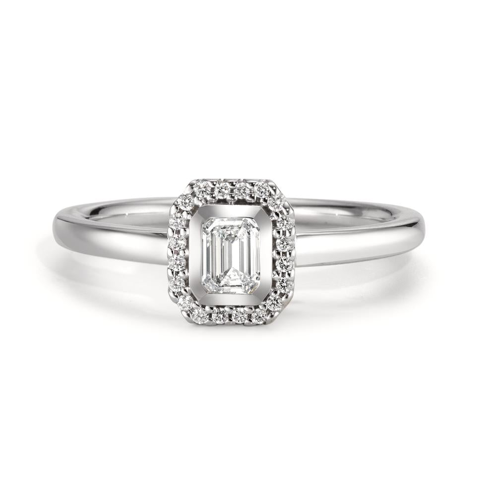 Fingerring 750/18 K Weissgold Diamanten 0.31 ct, w-si