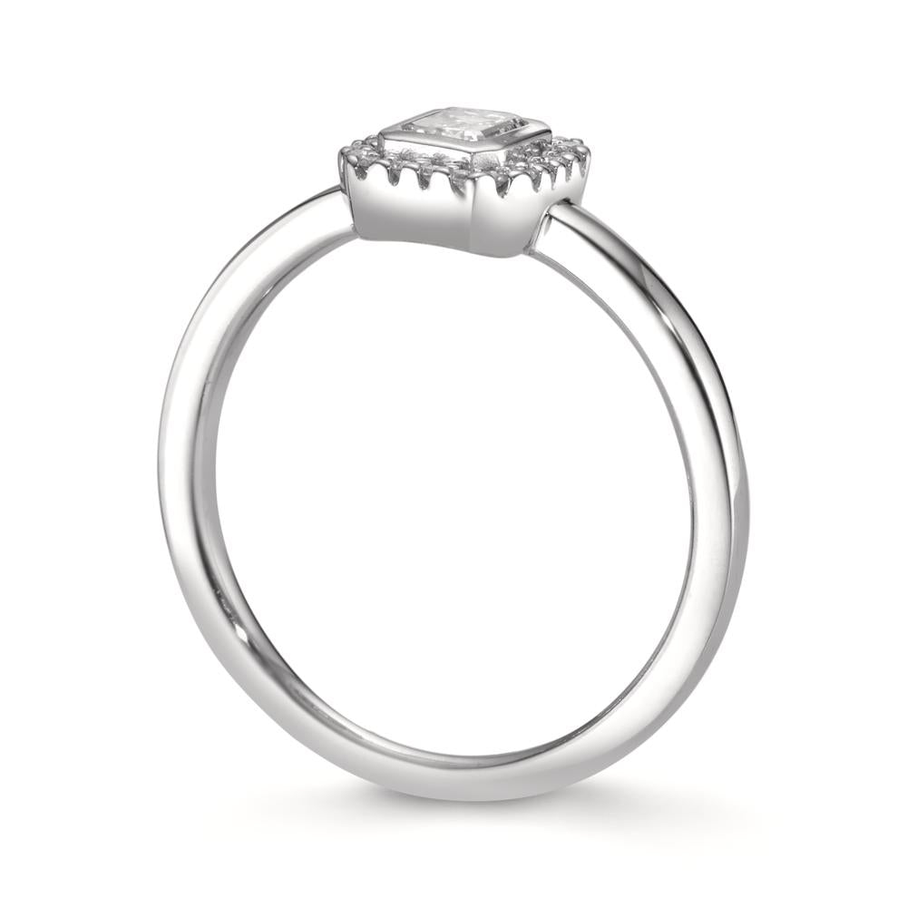 Fingerring 750/18 K Weissgold Diamanten 0.31 ct, w-si