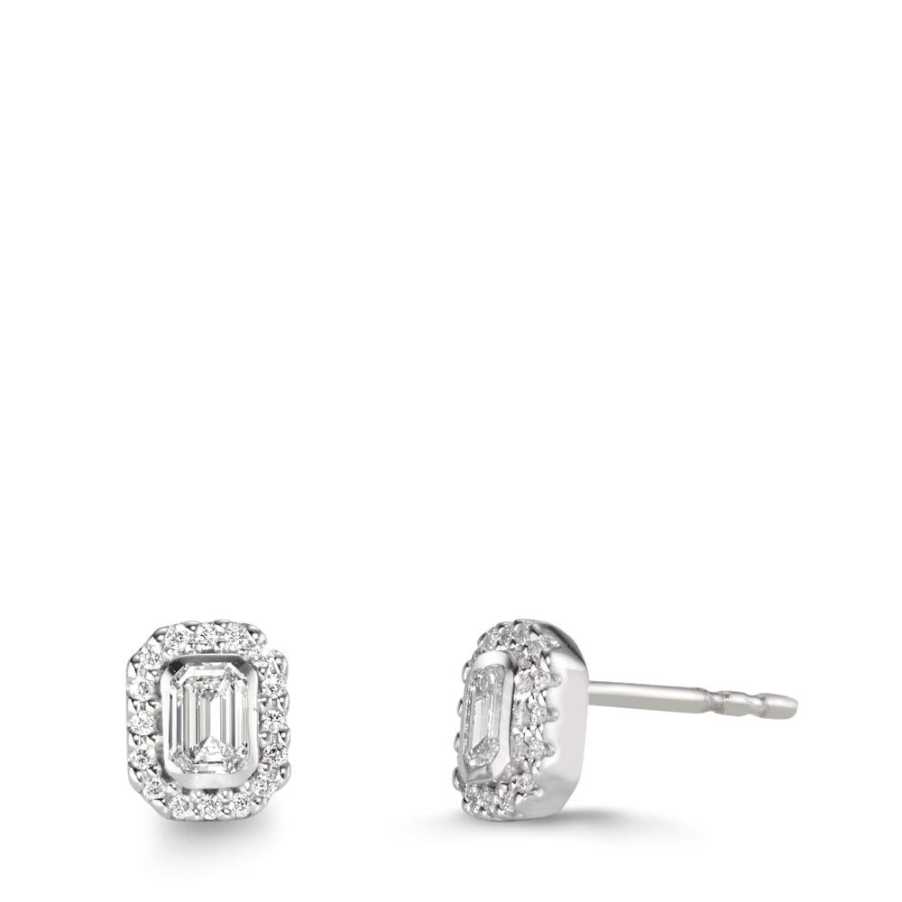 Ohrstecker 750/18 K Weissgold Diamanten 0.34 ct, w-si