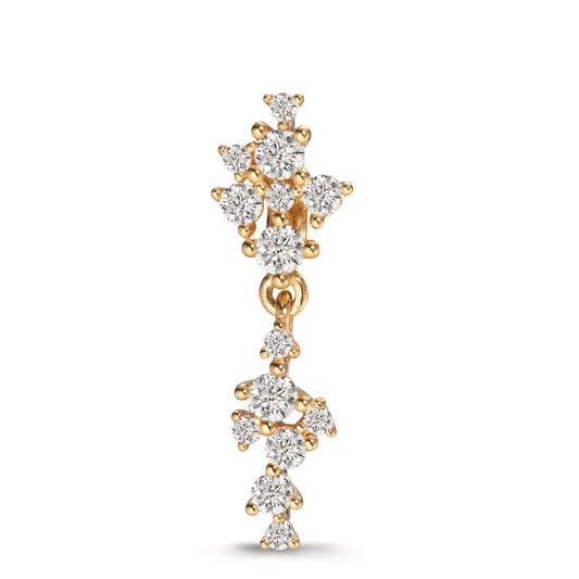Anhänger 750/18 K Gelbgold Diamant 0.29 ct, 14 Steine, w-si