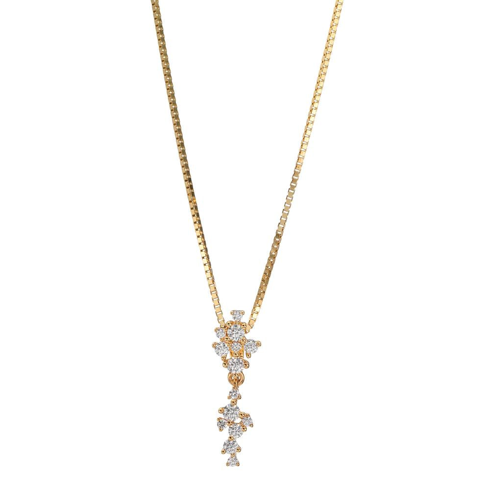 Anhänger 750/18 K Gelbgold Diamant 0.29 ct, 14 Steine, w-si