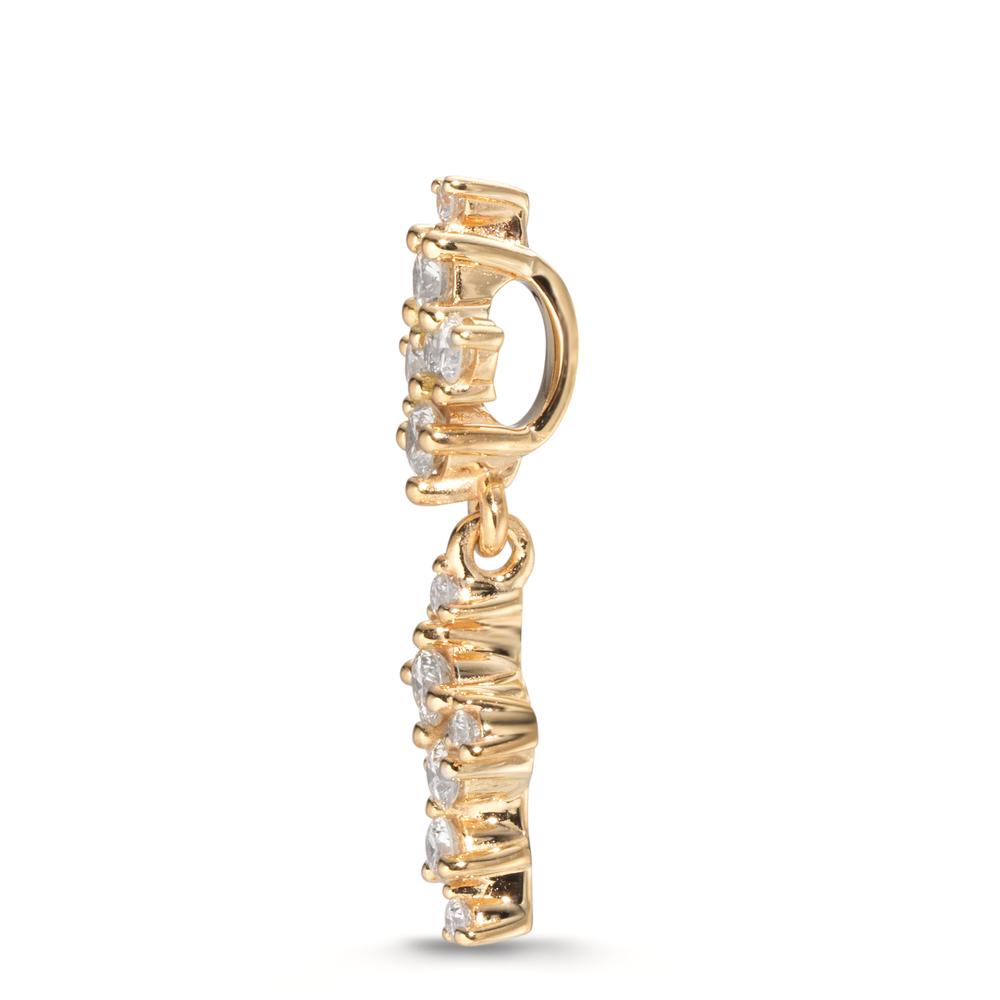 Anhänger 750/18 K Gelbgold Diamant 0.29 ct, 14 Steine, w-si