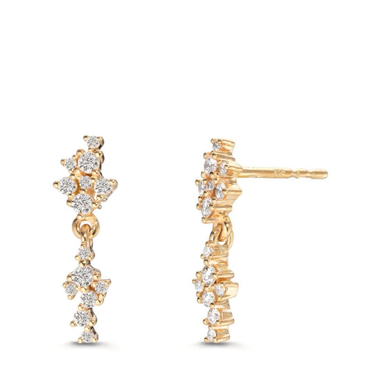 Ohrhänger 750/18 K Gelbgold Diamant 0.30 ct, 28 Steine, w-si