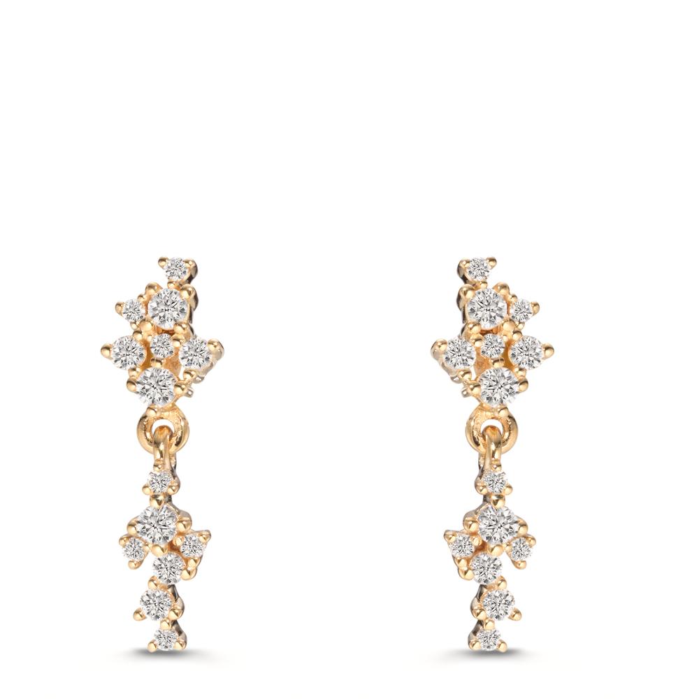 Ohrhänger 750/18 K Gelbgold Diamant 0.30 ct, 28 Steine, w-si