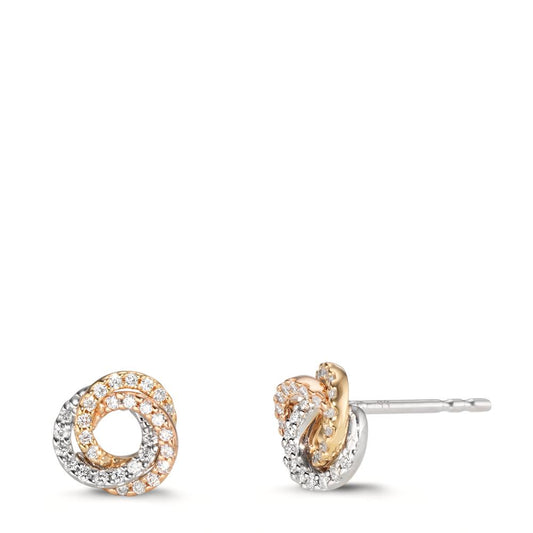 Ohrstecker 750/18 K Gelbgold, 750/18 K Weissgold, 750/18 K Rosegold Diamanten 0.19 ct, w-si Ø8 mm