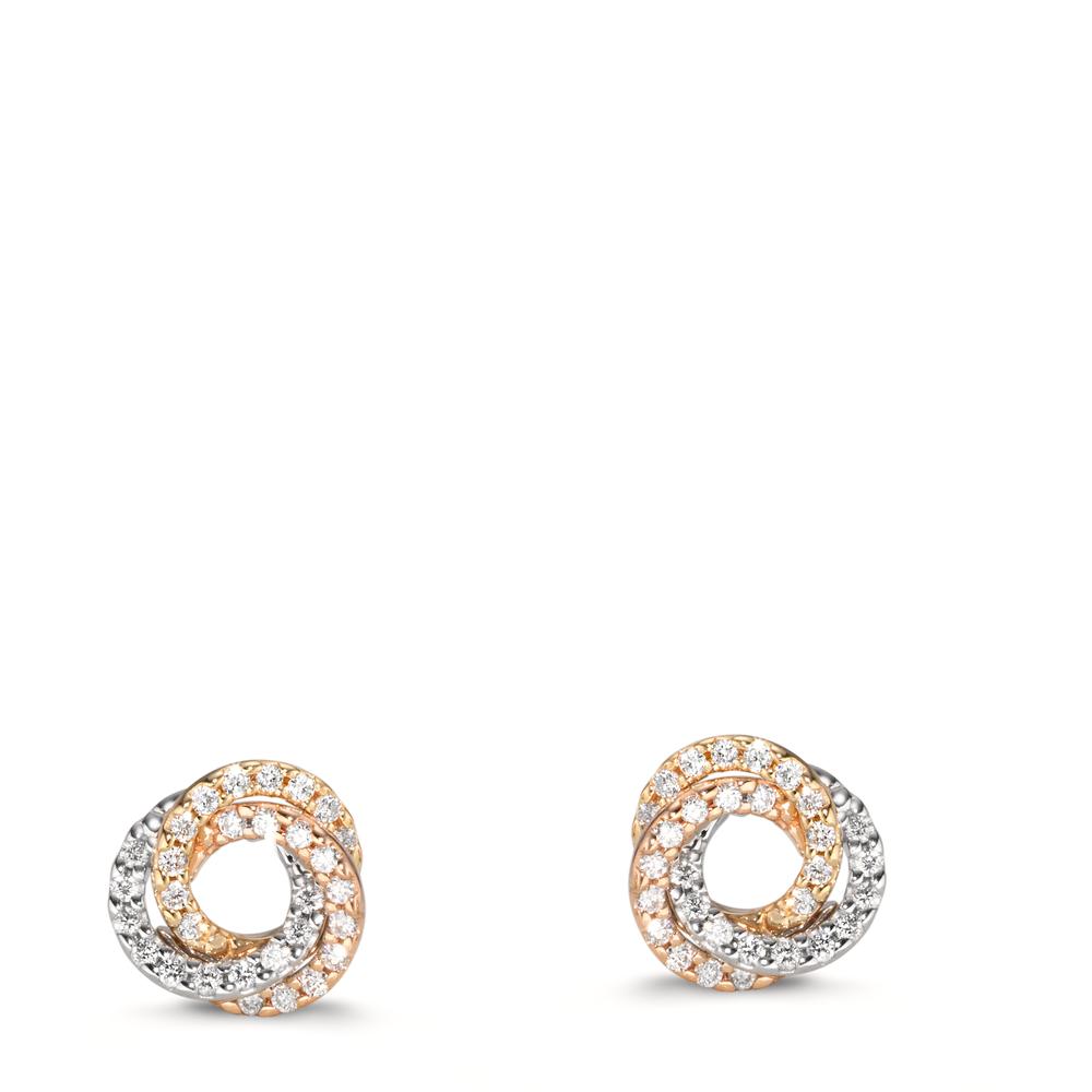 Ohrstecker 750/18 K Gelbgold, 750/18 K Weissgold, 750/18 K Rosegold Diamanten 0.19 ct, w-si Ø8 mm