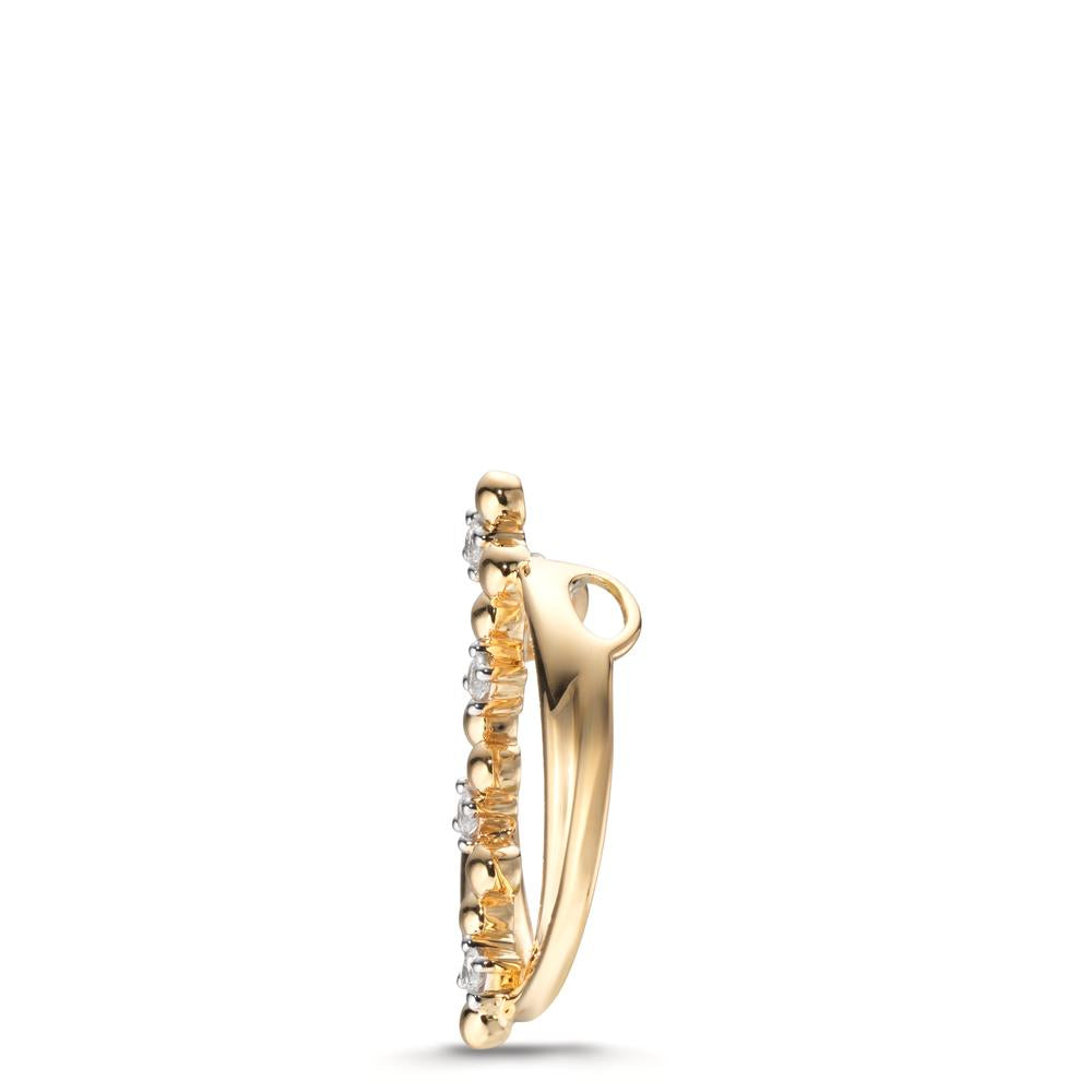 Anhänger 750/18 K Gelbgold Diamant 0.10 ct, 4 Steine, w-si Ø18 mm