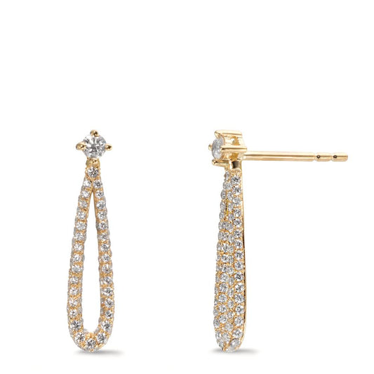 Ohrhänger 750/18 K Gelbgold Diamanten 0.43 ct, w-si