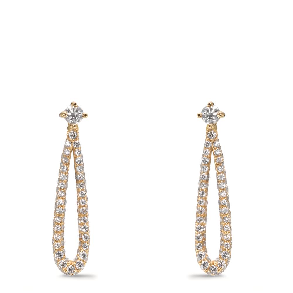 Ohrhänger 750/18 K Gelbgold Diamanten 0.43 ct, w-si
