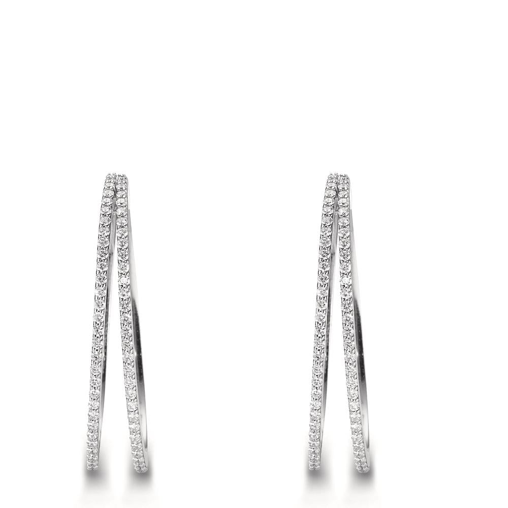 Klappcreolen 750/18 K Weissgold Diamanten 0.91 ct, w-si