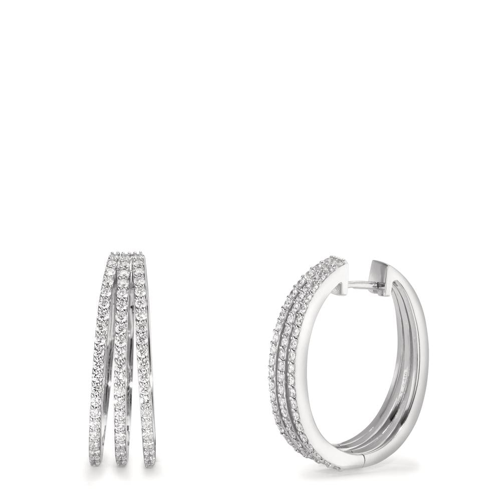 Klappcreolen 750/18 K Weissgold Diamanten 0.89 ct, w-si