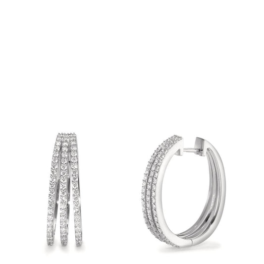 Klappcreolen 750/18 K Weissgold Diamanten 0.89 ct, w-si