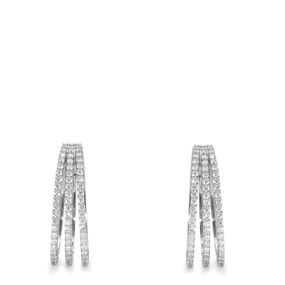 Klappcreolen 750/18 K Weissgold Diamanten 0.89 ct, w-si