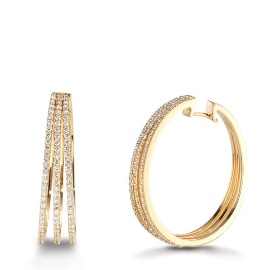 Klappcreolen 750/18 K Gelbgold Diamanten 1.32 ct, w-si