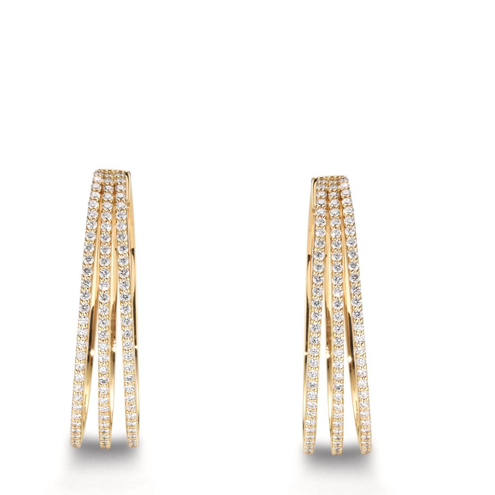 Klappcreolen 750/18 K Gelbgold Diamanten 1.32 ct, w-si