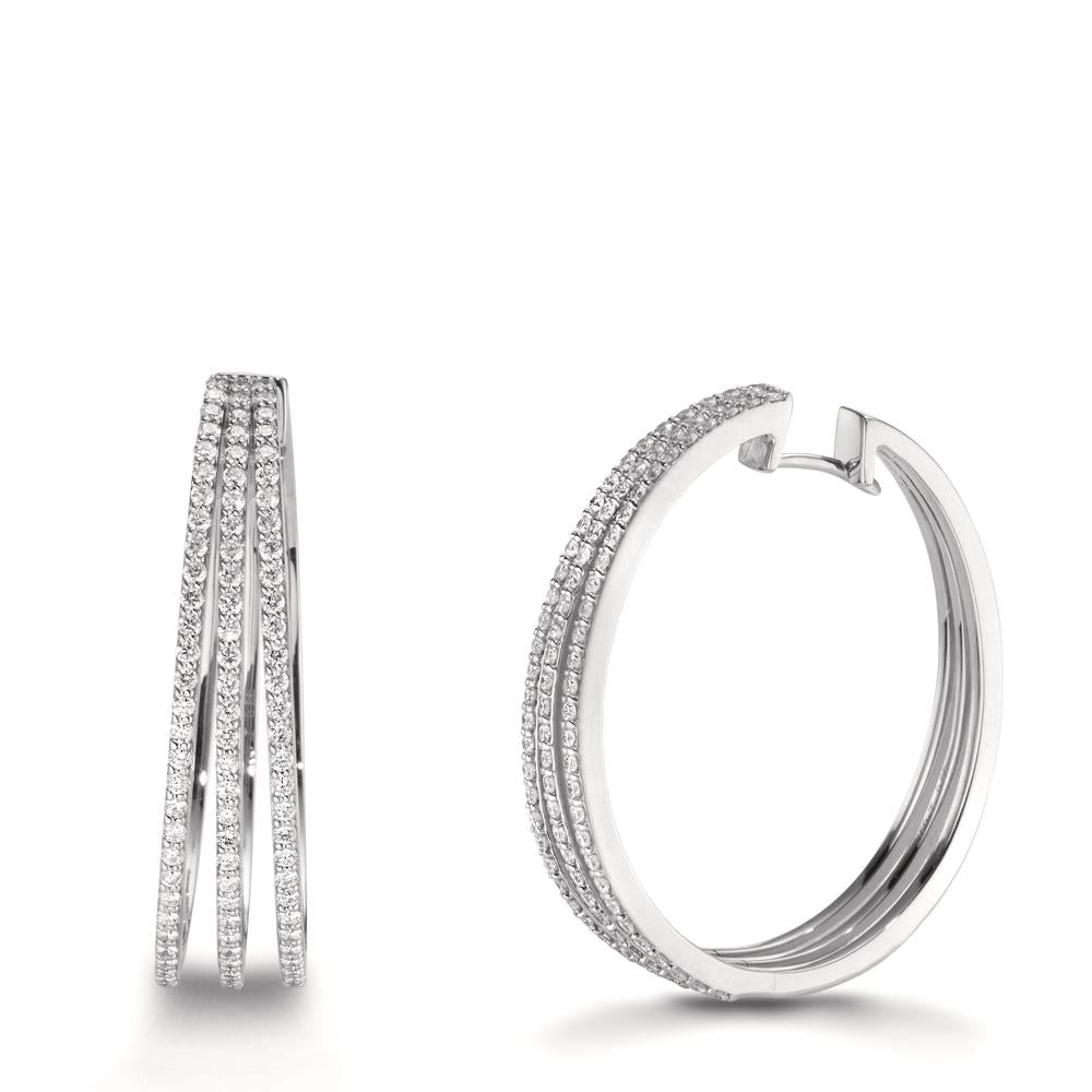 Klappcreolen 750/18 K Weissgold Diamanten 1.32 ct, w-si