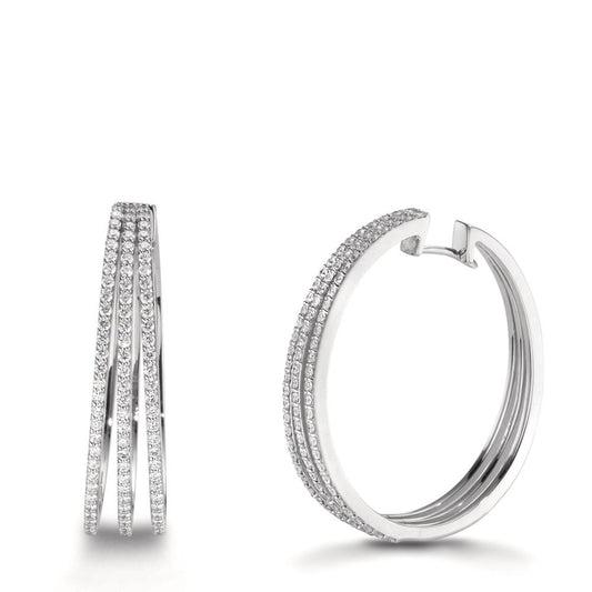 Klappcreolen 750/18 K Weissgold Diamanten 1.32 ct, w-si