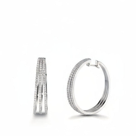 Klappcreolen 750/18 K Weissgold Diamanten 1.32 ct, w-si