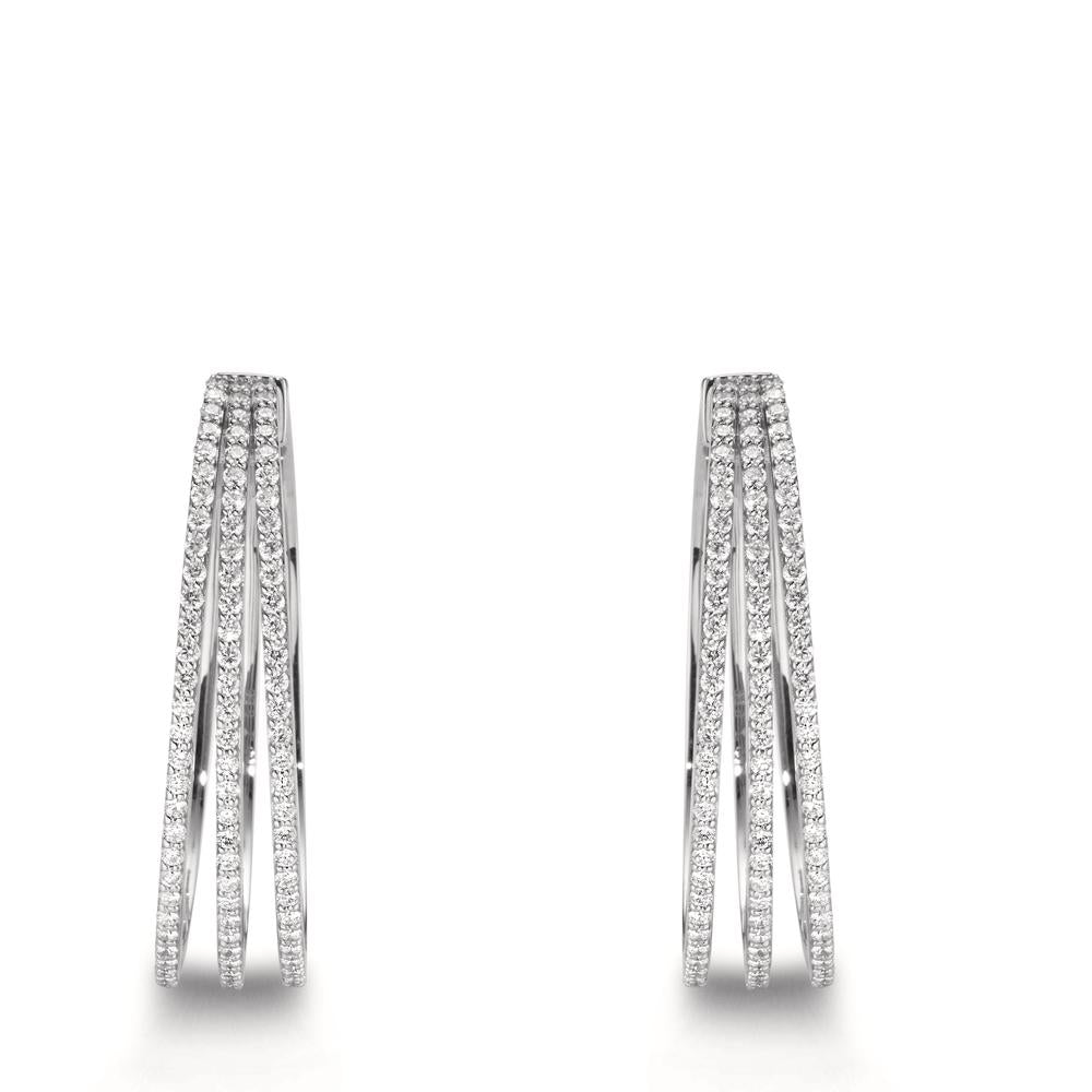 Klappcreolen 750/18 K Weissgold Diamanten 1.32 ct, w-si
