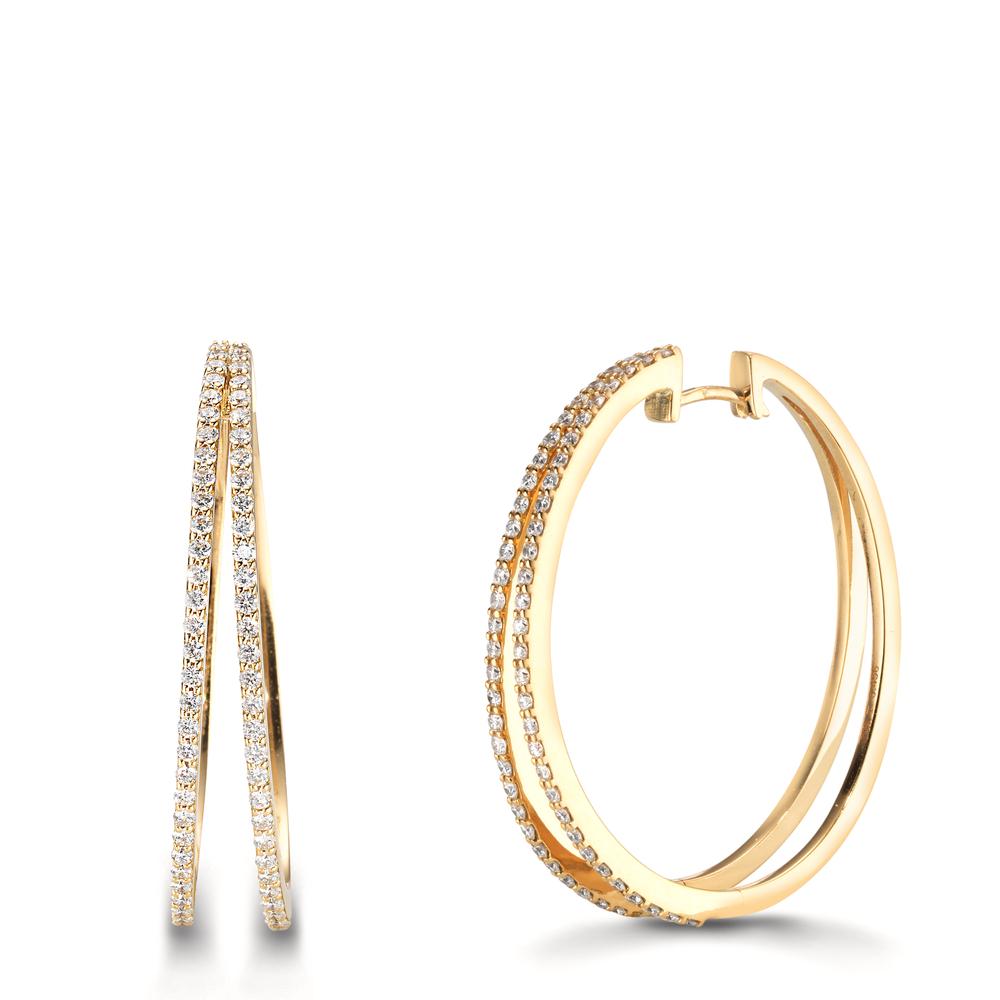 Klappcreolen 750/18 K Gelbgold Diamanten 0.91 ct, w-si
