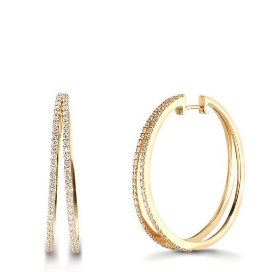 Klappcreolen 750/18 K Gelbgold Diamanten 0.91 ct, w-si