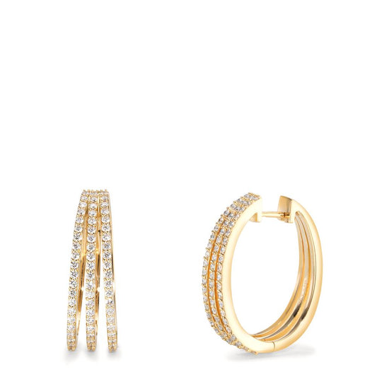 Klappcreolen 750/18 K Gelbgold Diamanten 0.89 ct, w-si