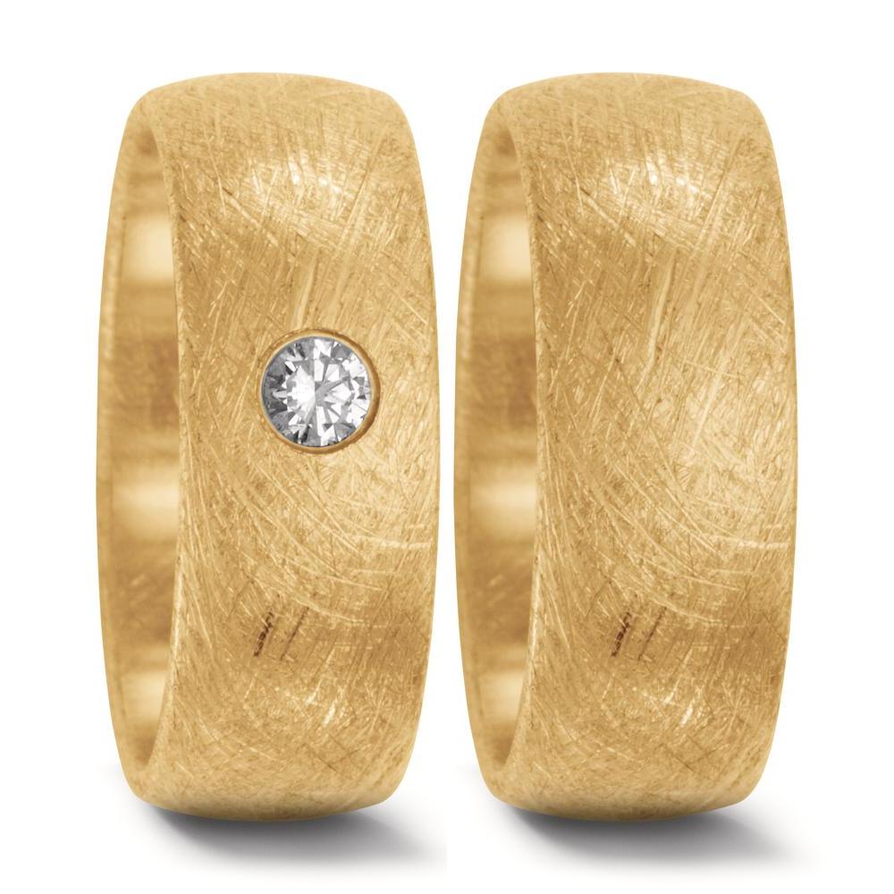 Partnerring 750/18 K Gelbgold Diamant 0.10 ct, w-si-503135