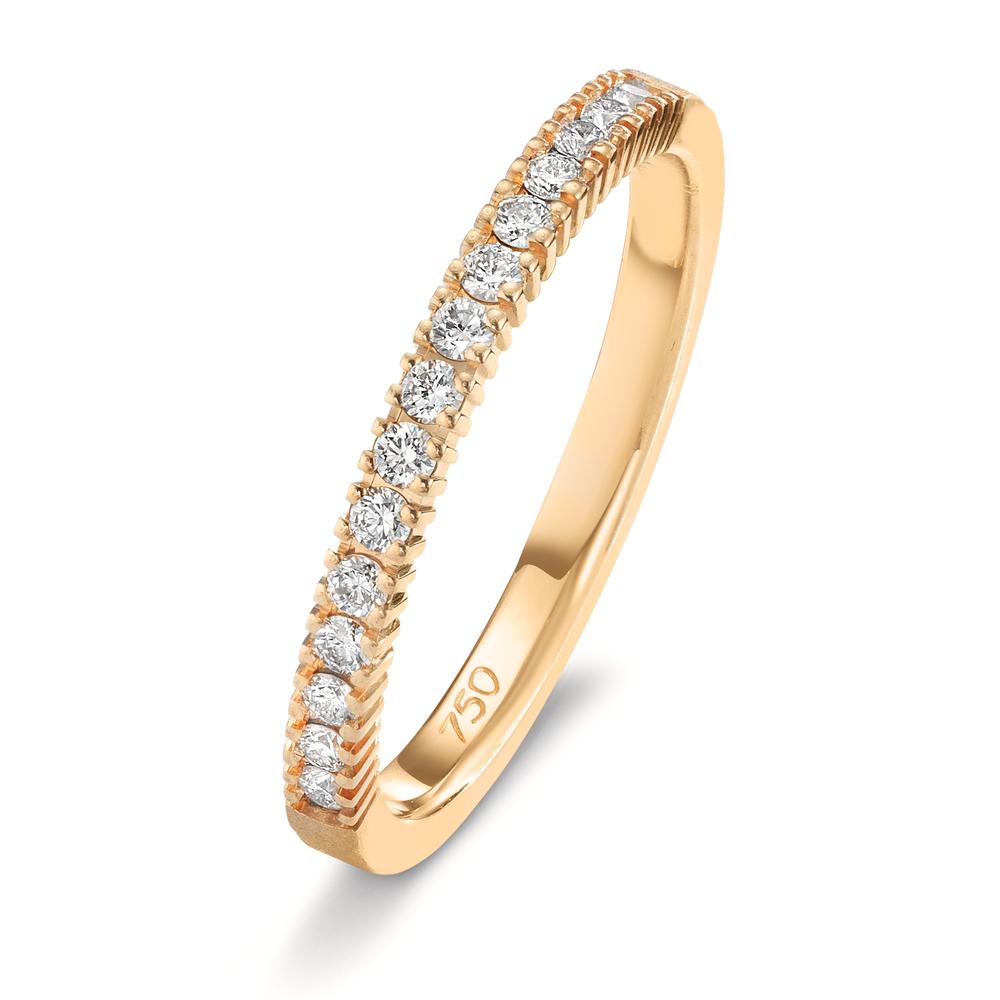 Memory Ring 750/18 K Rosegold Diamant 0.225 ct, 15 Steine, w-si-603626